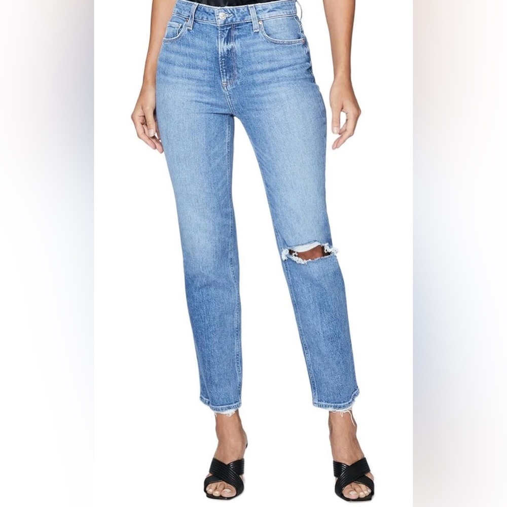 Paige Denim Stella Straight Jean Wash: Rock On Sz 28 Distressed Denim - Picture 11 of 12
